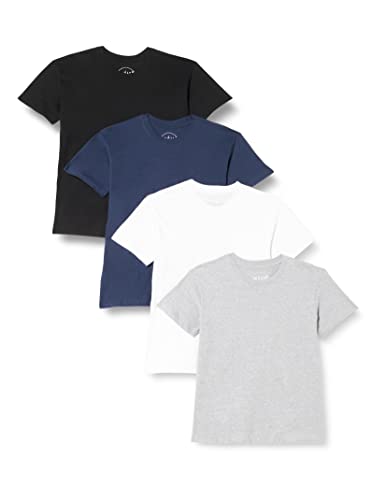 FM London (paquete de 4) camiseta orgánica para hombre | Camisetas de hombre de peso medio multipack óptimo para el uso diario | Sin etiqueta, cómoda, suave