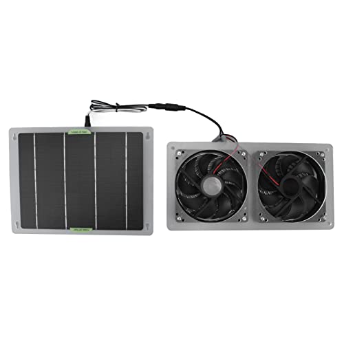 FOLOSAFENAR Ventilador Solar de 100 W, Potente Kit de Ventilador Solar Y Aire Acondicionado Solar para Exteriores, Ventilador de Escape Solar Compacto Y Ventilador de Gallinero para Invernaderos