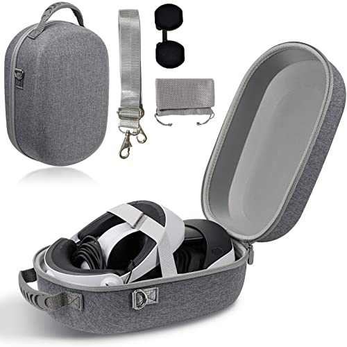 Funda de Transporte para PS VR2 Estuche, Bolsa de Viaje para PSVR2 con Protector de Lente y Correa para Hombro, Prueba de Polvo y Golpes, EVA Case de Almacenamiento para Auriculares y Mandos