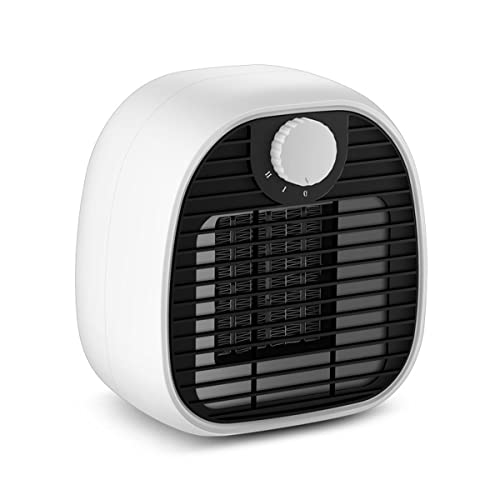 FURLOU Calentador de Espacio pequeño, Calentador eléctrico de Escritorio de cerámica 1000WPTC para Uso en Interiores de Escritorio de Oficina de Dormitorio(Color:White)