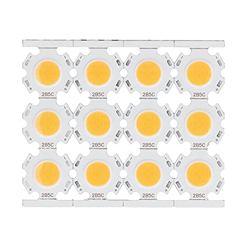 GAESHOW Chip LED, 12 Uds 5W de intensidad súper brillante componentes emisores luz SMD diodo lámpara cuentas chip luminarias de bricolaje para focos de reflector, 15‑17V Bombilla LED Chip(Luz cálida)