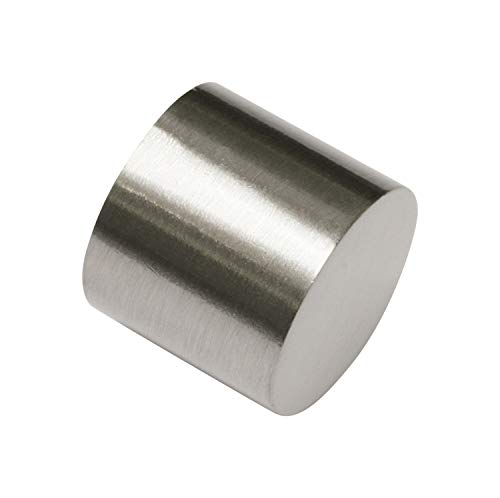 GARDINIA Remate para barras de cortina de aluminio con aspecto de acero inoxidable Ø 16 mm, 2 piezas