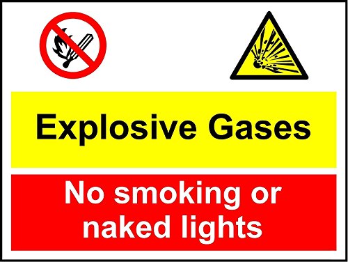 Gases explosivos no fumar no luces desnudas líquidos inflamables seguridad señal – 3 mm aluminio señal 400 mm x 300 mm