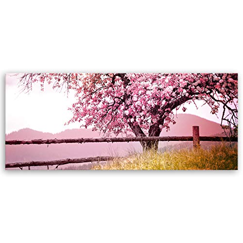 'ge-bildet ® Marco sobre lienzo con lo Biscocho Summer Naturbilder landschaftsbilder "frühlingsbaum Natur Baum Rosa Pink 2213