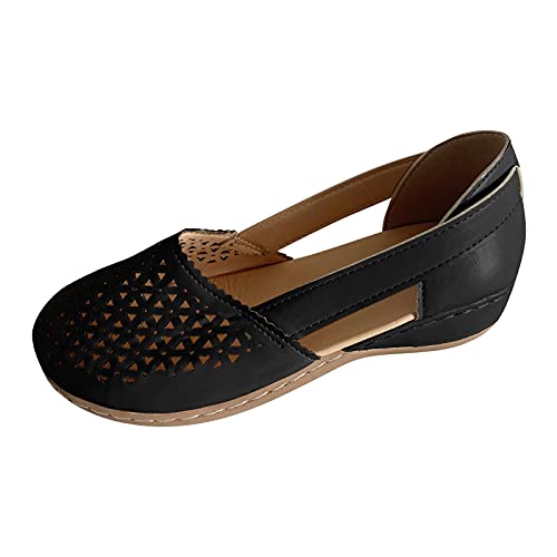 Genérico 2024 Plan Zapatos de suela gruesa transpirable sandalias casuales moda ocio sandalias para mujer al aire libre sandalias para mujer zapatos botas de alquiler, Le Noir, 38 EU