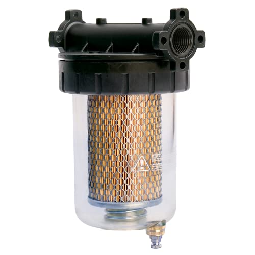 GESPASA - FG-100 Filtro de combustible – Gasoil/Biodiesel para bombas – caudal de 105l/min – 25 micras y decantador de agua