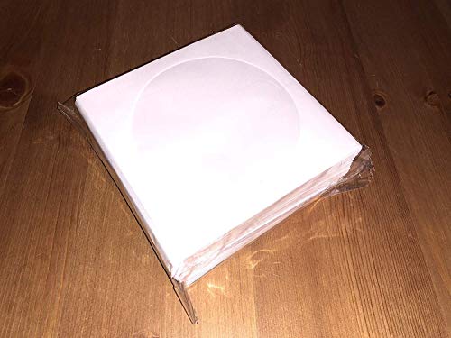 Globaldisc 100 fundas de Papel para CD/DVD/BLU-Ray, con solapa y ventana transparente. Sobres papel estuches de Mádori Soluciones