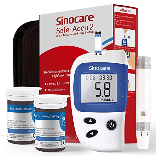 Glucosa en sangre kit de control de la diabetes kit Safe Accu2 de prueba de azúcar en sangre kit Pack 50 tiras para diabéticos-en mg/dL