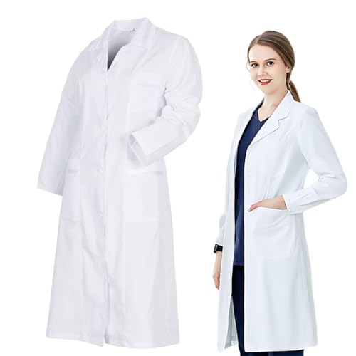 GNHG 1 Artículo Bata de Laboratorio de Química para Estudiantes,Bata de Laboratorio de Química para Mujer,Bata Médica Adecuada para Estudiante de Laboratorio de Enfermería Cosplay Dress(L)