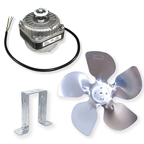 GOLDMAN SERVICE Kit Motor Fan Ventilador de Botellero Frigorífico 10W con Soporte y Aspas. Para Refrigerador Congelador Vertical Nevera Cámara Frigorífica Industrial. Compatible con Grandes Marcas