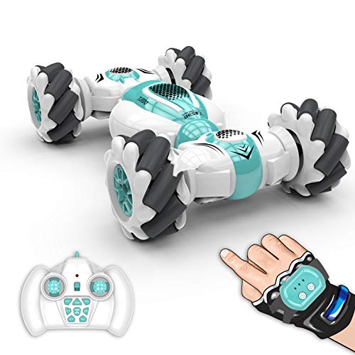 Goolsky S-012 Coches Teledirigidos para Niños, RC Stunt Car 4WD 2.4GHz Sensor de Gestos Rotación 360° Deformable Todo Terreno Whirligig Fuera De La Carretera Juguetes Regalos para Chico Chica Adulto