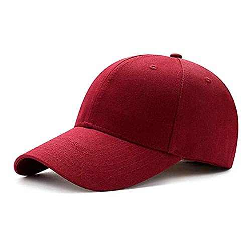 Gorra Unisex de Tamaño Ajustable con Velcro para Hombre y Mujer, Gorra de Béisbol Lisa Básica - Gorra Negra, Azul, Beige [Transpirable y Resistente] - Diseño Clásico (Granate)