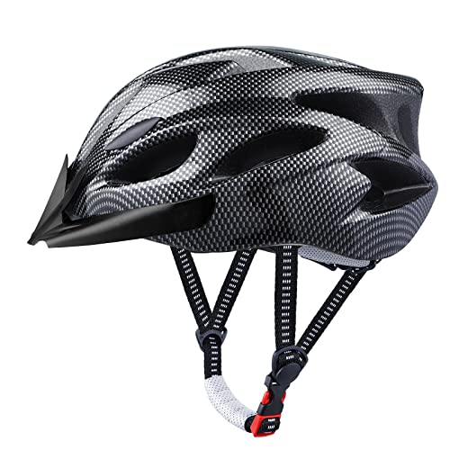 GOXIFACA Casco Bicicleta Adulto con Visera Extraíble Forro Lavable Cascos Bicicleta Montaña Ajustable para Adultos Que Montan en Montañas y Carretera (Tamaño de la Cabeza 58-62cm)