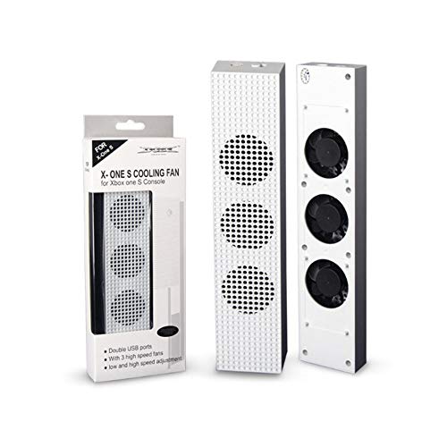 Greatangle-UK para Xbox One S Ventilador de enfriamiento con 2 Puertos USB Hub y 3 Ventiladores de enfriamiento de Ajuste de Velocidad H/L Enfriador para Xbox One Slim Gaming Console