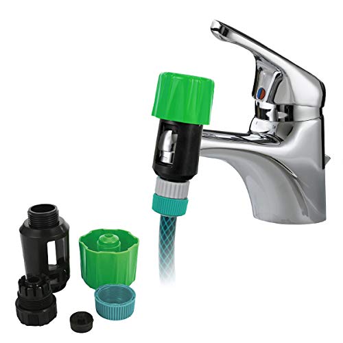Grifo de agua universal para manguera de riego adaptador de conector de manguera conectores de conexión rápida mezclador adaptador de grifo de baño de cocina interior exterior Grifo de agua universal para manguera de riego adaptador de conector de manguera conectores de conexión rápida mezclador adaptador de grifo de baño de cocina interior exterior