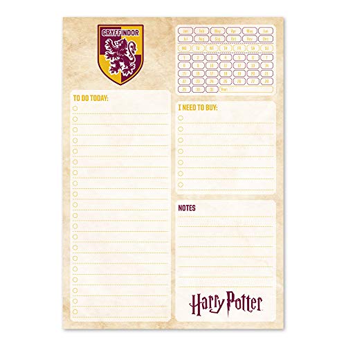 Grupo Erik Bloc de notas de escritorio Harry Potter Gryffindor - Bloc notas A5 - Material escolar y papeleria Harry Potter - Papeleria oficina - Producto con licencia oficial