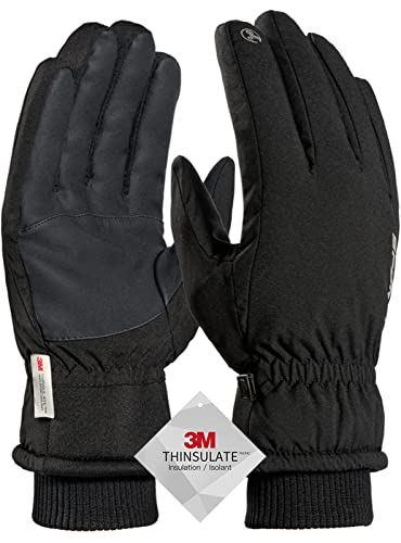 Guantes Calefactables, Guantes Gimnasio Hombre, Guantes Termicos Moto Mujer Invierno, Mujer Nieve Esqui Patinaje Sobre Hielo Snowboarding, Guantes Tactiles Hombre Running, Guantes Moto - Negro XL