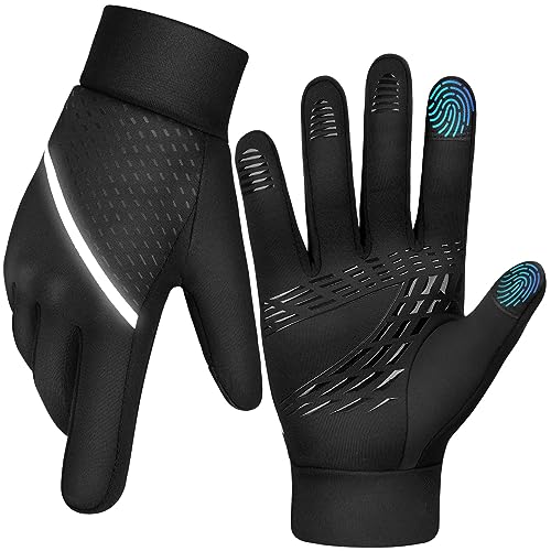 Guantes térmicos de invierno para correr, resistentes al viento, para pantalla táctil, antideslizantes, guantes deportivos UltraLight con forro polar grueso para senderismo, conducción, escalada,