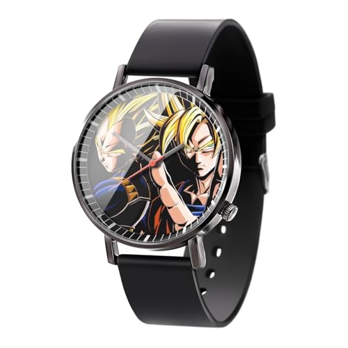 GuoqiaikSTO Anime,Dragon Ball Z serie Goku,Reloj de cuarzo analógico impermeable de acero inoxidable pulsera de gel de sílice reloj de moda unisex niño niña regalo, azul, correa