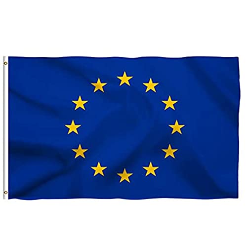 GUSTO Bandera Europa Unión Europea 90 x 150 con 2 ojales de metal resistente a la intemperie (1 Pieza,Europa1)