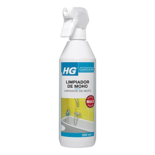 HG Limpiador de Moho, Spray Antimoho Eficaz, Elimina Manchas de Humedad y Moho de Paredes, Azulejos, Sellos de Silicona y más - 500ml (639050130)