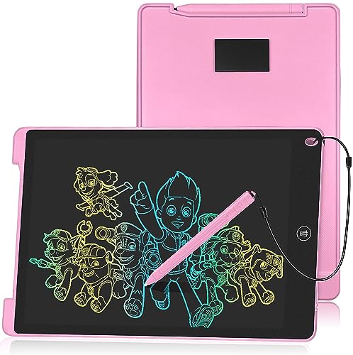 HOMESTEC 12" Tableta Escritura LCD Color, Pizarra Digital para Apuntar Recordatorios, Escribir o Dibujar-Rosa