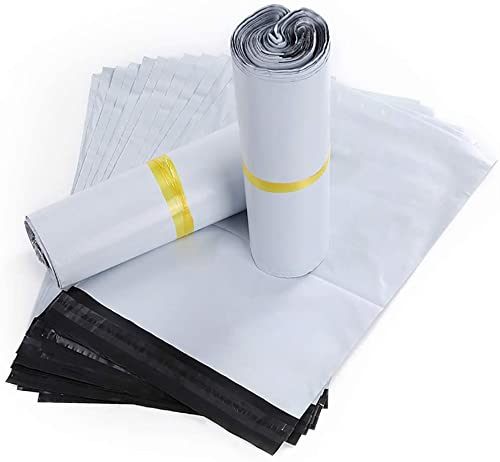 HVDHYY Bolsas para Envíos por Correo Sobres 100Piezas 20cmX30cm de Postales Plástico de Genérico Envío por correo Bolsas Sacos Polietileno Autoadhesivas Embalaje Sobres para Postales Blanco Opaca