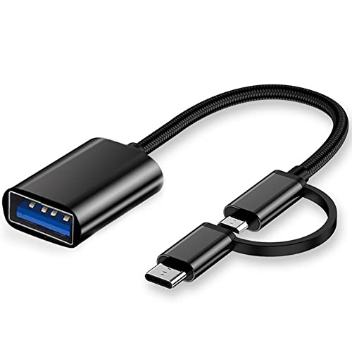 iJiZuo 2 en 1 OTG Adaptador USB C/Micro a USB, USB C a USB Hembra, Cable Adaptador Micro a USB OTG Compatible con iMac Android Google Samsung Galaxy y Más