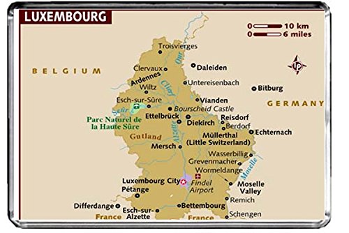Imán para nevera con mapa de Luxemburgo