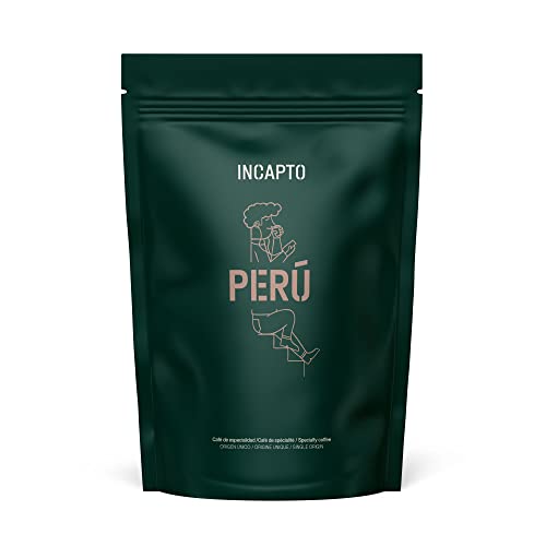 Incapto Café en Grano de Especialidad | Origen Perú | 100% Arábica | Specialty Coffee 84.75 puntos SCA | Tueste Natural y Artesanal | Finca Cajamarca, Cenfrocafé | Paquete 500g