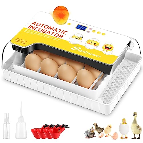 Incubadora Automática de 12 Huevos con Pantalla Digital con iluminación LED y Control Eficiente e Inteligente de Temperatura (12 Huevos+ LED)