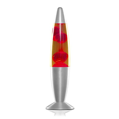 InnovaGoods® Lampara de Lava, Lámpara de Lava Relajante, Lamparas de mesita de noche, Funciona con una bombilla R39 de 25W, ideal para habitación, Salón, Sala de estar. (Color Rojo)