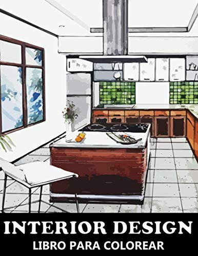 Interior Design Libro para Colorear: Dibujos de muebles para el hogar para colorear - Idea de regalo de Navidad para Adultos