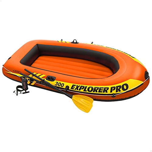 Intex - Barco hinchable Explorer Pro200 Remos + hinchador 196 x 102 x 33 cm (58357)