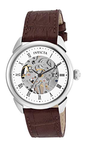 Invicta Specialty, Reloj mecánico para hombre de acero inoxidable, 42 mm, Plata / Marrón