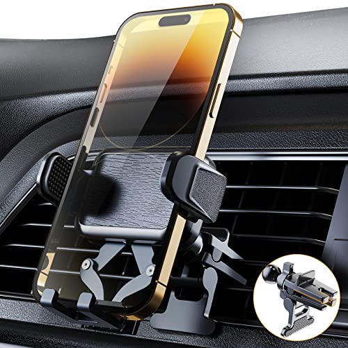 Jiancrate Soporte Movil Coche [Clip actualizado 2023] Sujeta Moviles para Coche Ventilación, Soporte Telefono Coche Universal Compatible con iPhone 15/14/13/12 Pro MAX, Samsung, Xiaomi, LG, GPS