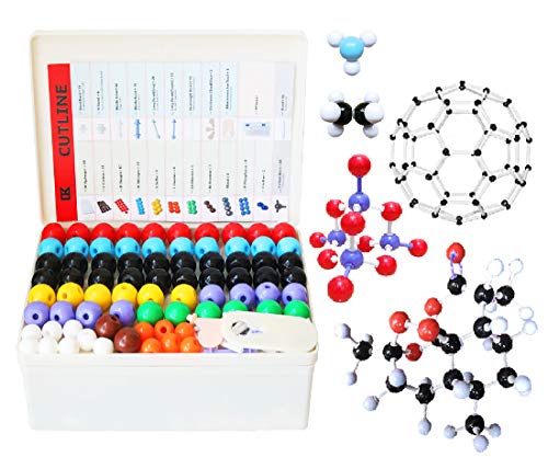 Juego de Modelos Moleculares de Química Orgánica e Inorgánica LINKTOR 444 Piezas – Conjunto Científico de Átomos para Enseñanza, Incluye Kit de Estructuras de Fullerenos con Guía de Instrucciones