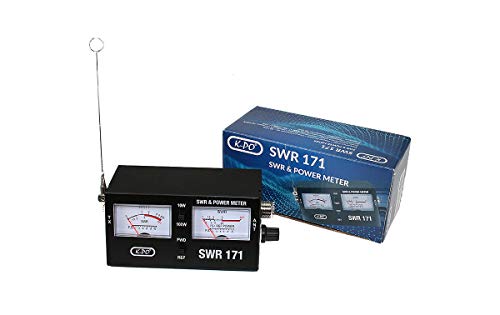 K-PO SWR171 Medidor Roe y watímetro para CB, con 2 Instrumentos y Escala de Potencia 10/100 Watios