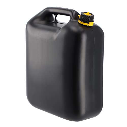 KADAX Bidón de combustible, bidón de gasolina con embudo, recipiente de reserva para gasolina, diesel y otras mercancías peligrosas, bidón de plástico, bidón de repuesto, bidón de sprit, 24 l negro