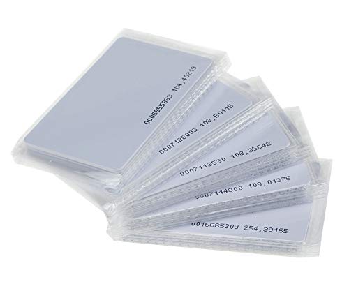 KDL Tarjetas inteligentes blancas RFID Proximidad 125KHz TK4100 / EM4100 / EM4200 Plástico PVC Tarjeta de control de acceso Solo lectura (Pack of 100)