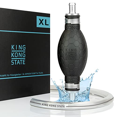 King Kong State Bomba de mano – Bomba de transferencia XL para líquidos como agua, gasolina, diésel o mezclas de aceite, ideal para el sector del coche y la motocicleta
