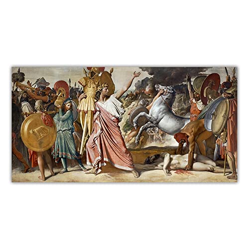 Kit de pintura al óleo por números para adultos Ingres, Victoria de Romulus sobre Acron, dibujo para principiantes con pinceles, decoración de Navidad, regalos