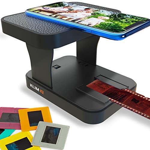 KLIM K2 Escáner de Negativos y Diapositivas de 35 mm + Nuevo 2023 + Kit digitalizador de diaposistivas y escaner de Fotos + Tu Propio Servicio de digitalización de Negativos en casa con tu móvil