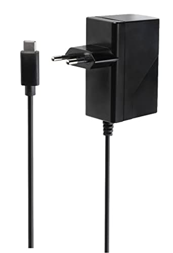 Konix Cargador de corriente alterna Mythics de 5 V con cable tipo C para consolas Nintendo Switch, Switch Lite y Switch OLED, cable de 1,5 m, color negro
