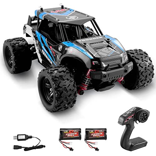 Kotsy Automóvil de Control Remoto 1:18 Escala de 50 km/h camión Todoterreno 4WD, 2.4GHz RC Truck High Speed ​​RC Car (Azul)