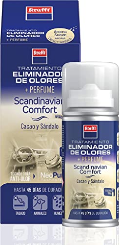 Krafft Tratamiento Eliminador de Olores de Descarga Única, Ambientador Coche Absorbe Olores, Scandinavian Confort 150ml