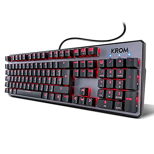 KROM Teclado Gaming Kernel -NXKROMKRNL - Teclado mecanico numerico, iluminacion LED RGB, 9 Efectos iluminacion, silencioso, Layout Español