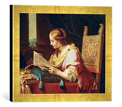 Kunst für Alle ' – Fotografía enmarcada de onorio marinari La Sagrada Katharina HIPATIA, de impresión handgefertigten imágenes de Marco, 40 x 30 cm, Oro Raya