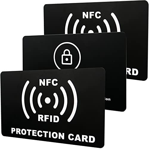 LABUYI 3pcs Tarjeta Bloqueo RFID,Tarjeta Anti RFID/NFC,Tarjeta Bloqueo RFID/NFC,RFID Blocker Bloqueo,RFID Tarjeta Protección,Protector Tarjetas crédito sin Contacto,para Protección Billetera(Negro)