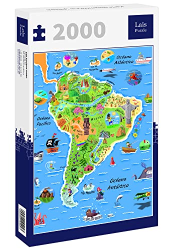 Lais Puzzle Mapa de Sudamérica en español 2000 Piezas